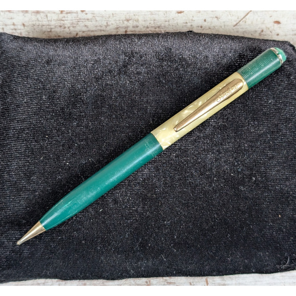Vtg Sheaffer Fineline Division Mechanical Pencil Green Pearlescent USA Red Lead - Picture 1 of 16